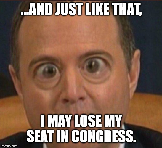 Ig report Adam schiffff | ...AND JUST LIKE THAT, I MAY LOSE MY SEAT IN CONGRESS. | image tagged in ig report adam schiffff | made w/ Imgflip meme maker