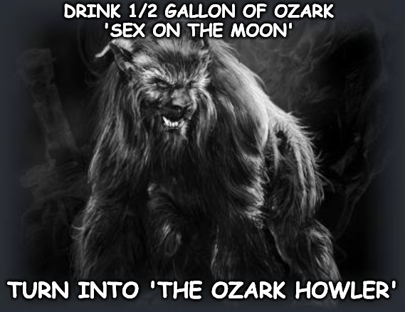 Hypothetically on a scale of one to ten, how difficult would it be for someone from the Ozarks not to marry their mother..? | DRINK 1/2 GALLON OF OZARK 'SEX ON THE MOON' TURN INTO 'THE OZARK HOWLER' | image tagged in howler,ozark,mother | made w/ Imgflip meme maker