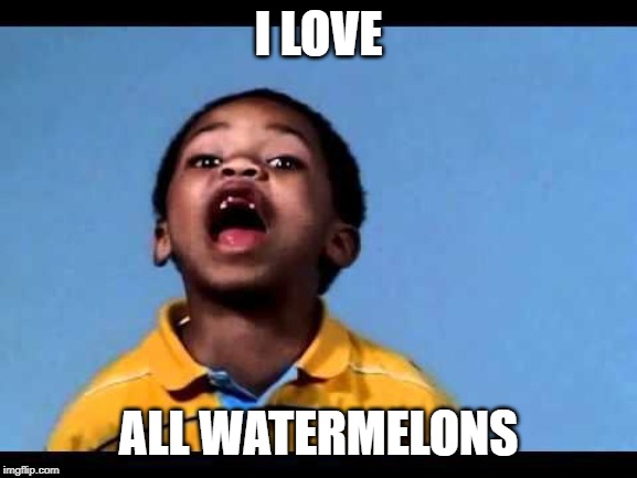 That's racist 2 | I LOVE ALL WATERMELONS | image tagged in that's racist 2 | made w/ Imgflip meme maker