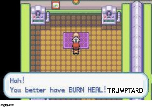Better have a burn heal | TRUMPTARD | image tagged in better have a burn heal | made w/ Imgflip meme maker