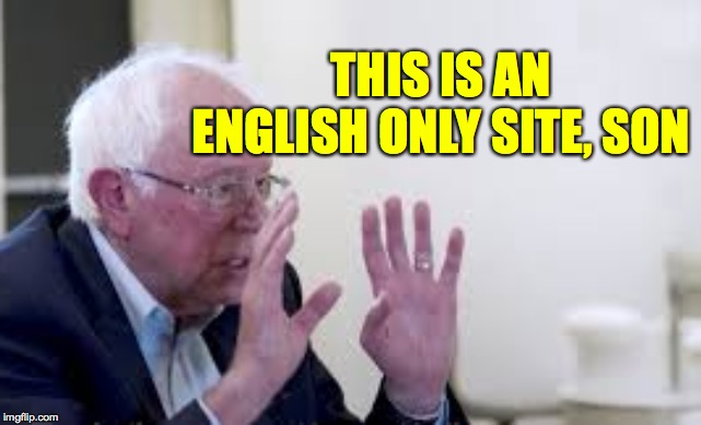 THIS IS AN ENGLISH ONLY SITE, SON | made w/ Imgflip meme maker