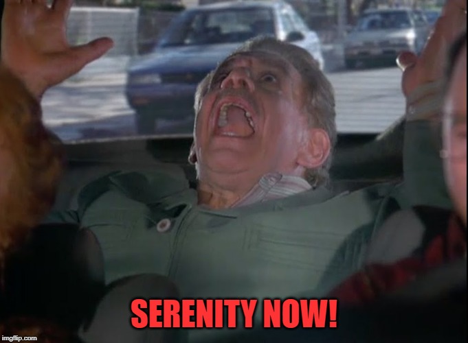 I think we all know the feeling. | SERENITY NOW! | image tagged in nixieknox,memes,serenity now,seinfeld | made w/ Imgflip meme maker