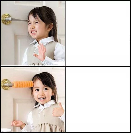 High Quality 'Fixed' Door Knob (Correct Text Boxes) Blank Meme Template