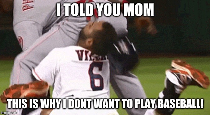 This Is Why..... | I TOLD YOU MOM; THIS IS WHY I DONT WANT TO PLAY BASEBALL! | image tagged in baseball,sports,funny,memes | made w/ Imgflip meme maker