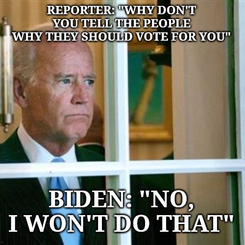 We hear you, Joe. No need to give any reason for the people to vote for ...