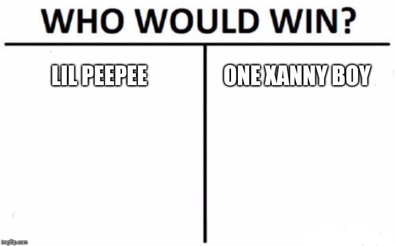 Who Would Win? | LIL PEEPEE; ONE XANNY BOY | image tagged in memes,who would win | made w/ Imgflip meme maker