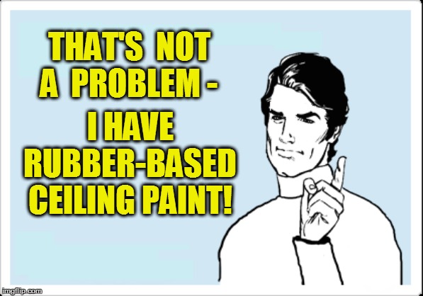 THAT'S  NOT A  PROBLEM - I HAVE RUBBER-BASED CEILING PAINT! | made w/ Imgflip meme maker