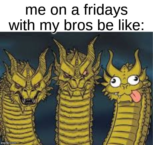 me on a fridays with my bros be like: | image tagged in funny memes | made w/ Imgflip meme maker