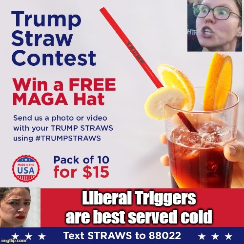 Lib Triggers best served cold | Liberal Triggers are best served cold | image tagged in liberal triggers,libs,democrats,trump,trump straws | made w/ Imgflip meme maker