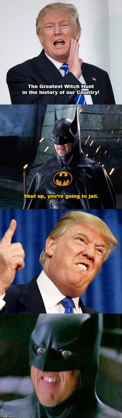 Trump vs. Batman | image tagged in trump vs batman | made w/ Imgflip meme maker