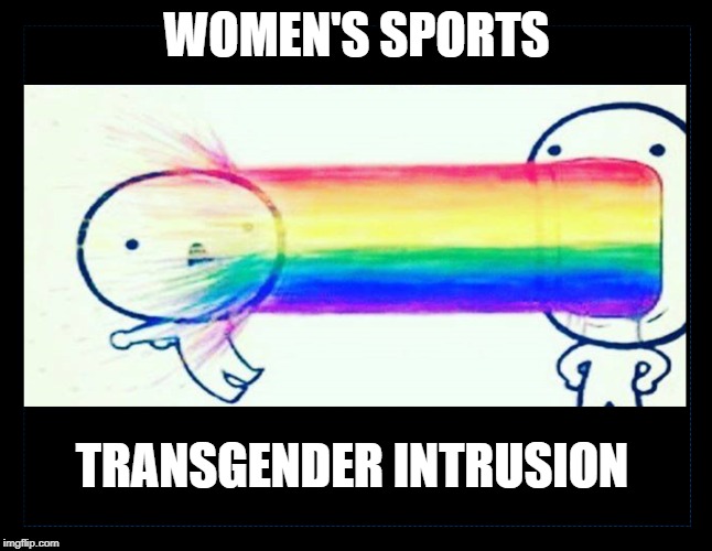 unfair | WOMEN'S SPORTS; TRANSGENDER INTRUSION | image tagged in transgender,sexism,misogamy | made w/ Imgflip meme maker