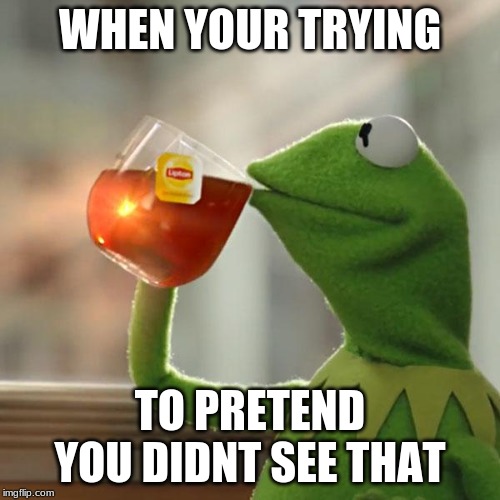 But That's None Of My Business Meme | WHEN YOUR TRYING; TO PRETEND YOU DIDNT SEE THAT | image tagged in memes,but thats none of my business,kermit the frog | made w/ Imgflip meme maker