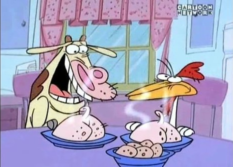 High Quality cow and chicken Blank Meme Template