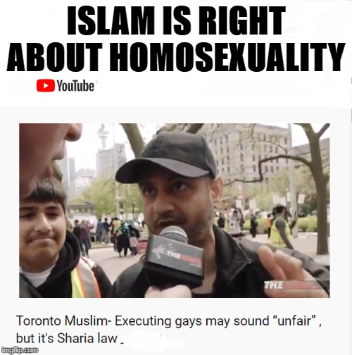 islam is right | ISLAM IS RIGHT ABOUT HOMOSEXUALITY | image tagged in islam,gay,lgbt,muslim | made w/ Imgflip meme maker
