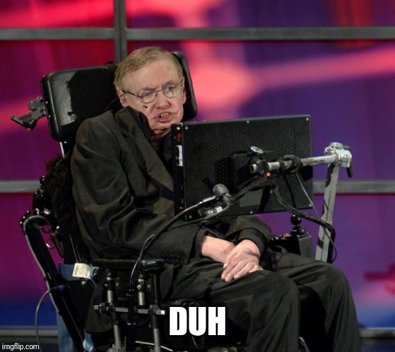 Stephen Hawking | DUH | image tagged in stephen hawking | made w/ Imgflip meme maker