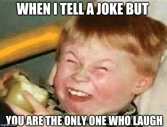 WHEN I TELL A JOKE BUT; YOU ARE THE ONLY ONE WHO LAUGH | image tagged in funny memes | made w/ Imgflip meme maker