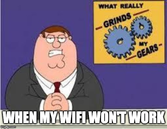 You know what really grinds my gears | WHEN MY WIFI WON'T WORK | image tagged in you know what really grinds my gears | made w/ Imgflip meme maker