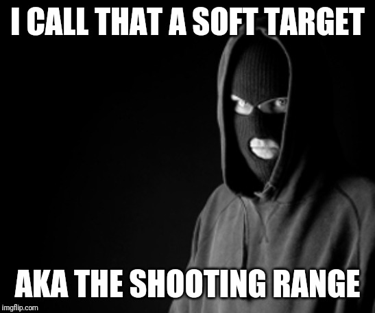 Criminal | I CALL THAT A SOFT TARGET AKA THE SHOOTING RANGE | image tagged in criminal | made w/ Imgflip meme maker