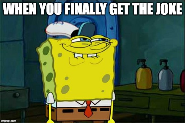Don't You Squidward Meme | WHEN YOU FINALLY GET THE JOKE | image tagged in memes,dont you squidward | made w/ Imgflip meme maker