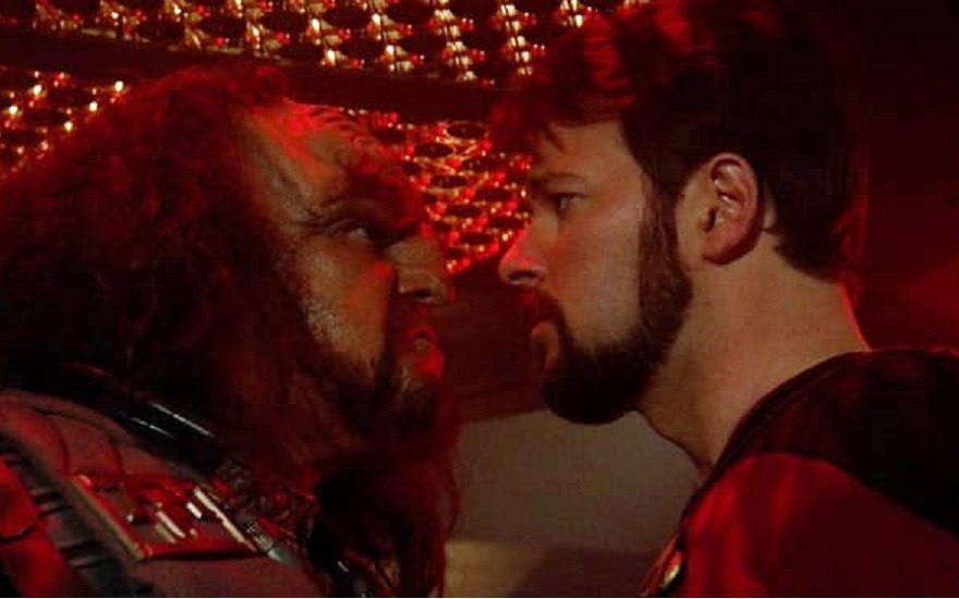 Riker Klingon Face to Face Blank Meme Template