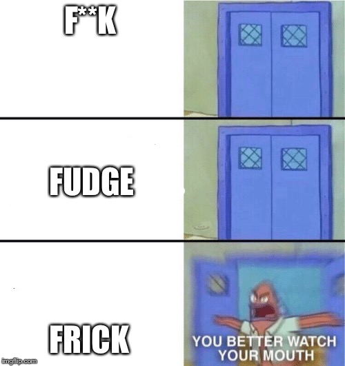 You better watch your mouth | F**K; FUDGE; FRICK | image tagged in you better watch your mouth | made w/ Imgflip meme maker