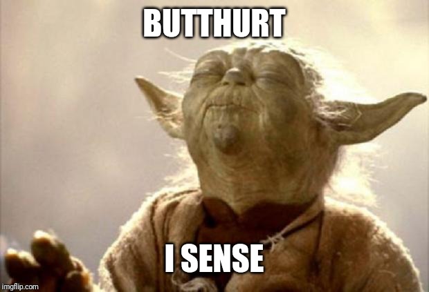 yoda smell | BUTTHURT I SENSE | image tagged in yoda smell | made w/ Imgflip meme maker