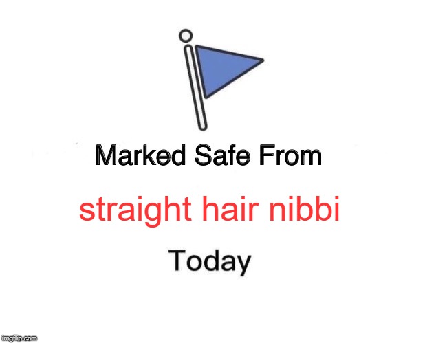 Marked Safe From Meme | straight hair nibbi | image tagged in memes,marked safe from | made w/ Imgflip meme maker