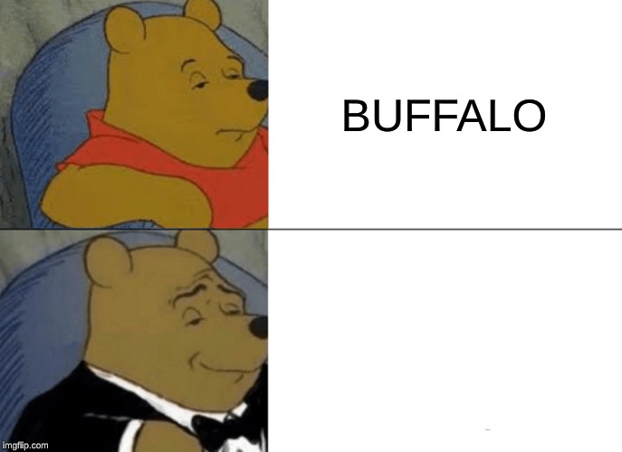 Tuxedo Winnie The Pooh | BUFFALO | image tagged in memes,tuxedo winnie the pooh | made w/ Imgflip meme maker