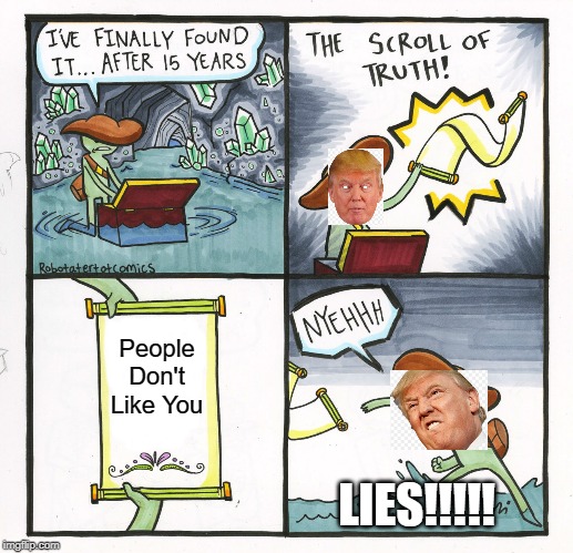 The Scroll Of Truth Meme | People Don't Like You; LIES!!!!! | image tagged in memes,the scroll of truth | made w/ Imgflip meme maker