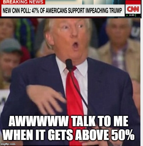 Majority it is Not | AWWWWW TALK TO ME WHEN IT GETS ABOVE 50% | image tagged in donald trump tho | made w/ Imgflip meme maker