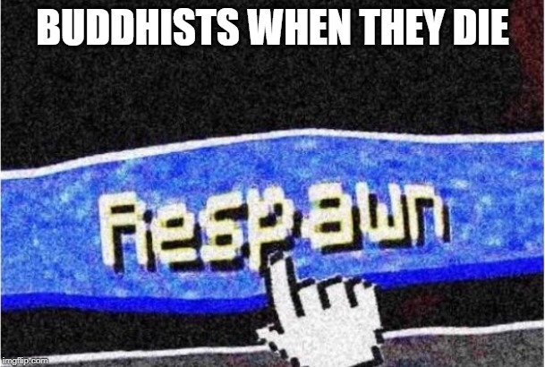 Respawn | BUDDHISTS WHEN THEY DIE | image tagged in respawn | made w/ Imgflip meme maker