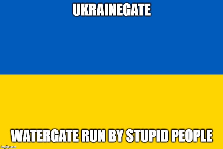 Ukraine flag | UKRAINEGATE; WATERGATE RUN BY STUPID PEOPLE | image tagged in ukraine flag | made w/ Imgflip meme maker