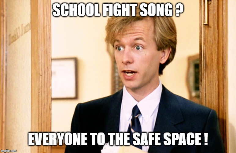 Yikes | SCHOOL FIGHT SONG ? EVERYONE TO THE SAFE SPACE ! | image tagged in yikes | made w/ Imgflip meme maker