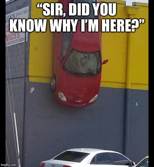 Park her | “SIR, DID YOU KNOW WHY I’M HERE?” | image tagged in meme | made w/ Imgflip meme maker