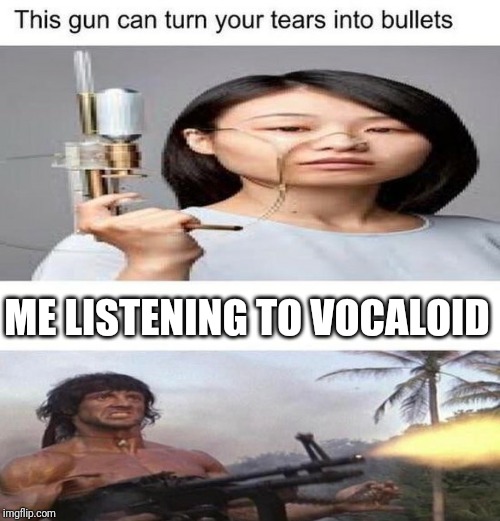 ME LISTENING TO VOCALOID | image tagged in vocaloid,hatsune miku,crying,depression | made w/ Imgflip meme maker