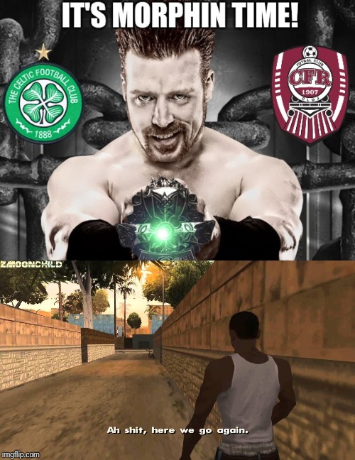 Celtic v Cluj 2.0 | image tagged in here we go again,memes,funny,football,celtic,cfr cluj | made w/ Imgflip meme maker