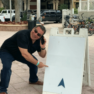 High Quality Phil Swift pointing at sign Blank Meme Template