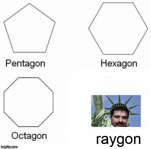 Pentagon Hexagon Octagon Meme | raygon | image tagged in memes,pentagon hexagon octagon | made w/ Imgflip meme maker