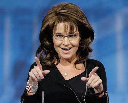 High Quality Sarah Palin Two Finger Pointing Blank Meme Template
