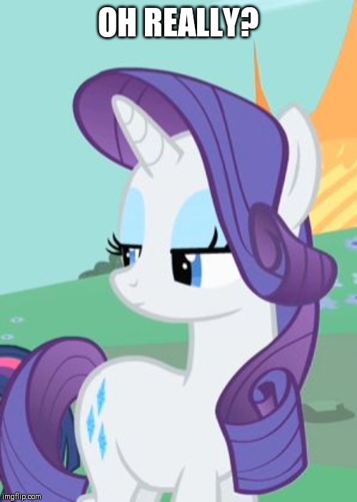 My Little Pony Rarity Sarcastic | OH REALLY? | image tagged in my little pony rarity sarcastic | made w/ Imgflip meme maker