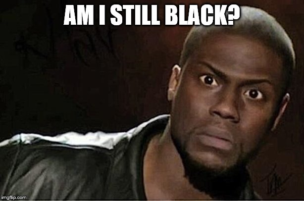 Kevin Hart Meme | AM I STILL BLACK? | image tagged in memes,kevin hart | made w/ Imgflip meme maker