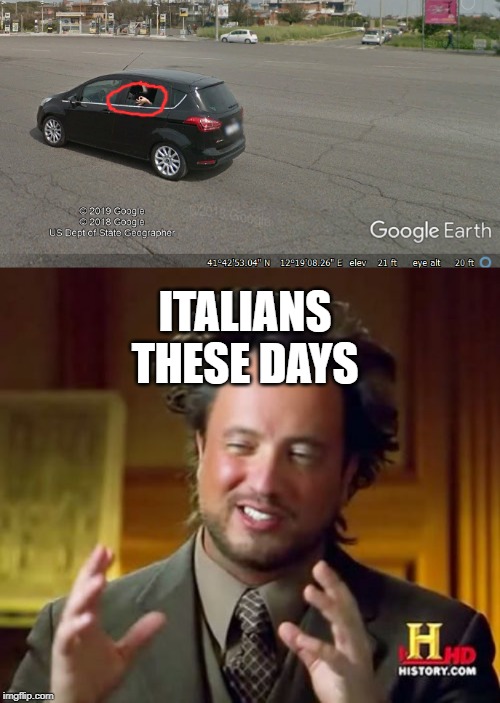 Finger Circle in street view in Rome | ITALIANS THESE DAYS | image tagged in memes,ancient aliens,italians,google,google maps,rome | made w/ Imgflip meme maker