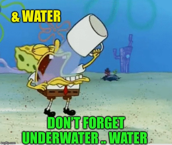 & WATER DON’T FORGET UNDERWATER .. WATER | made w/ Imgflip meme maker