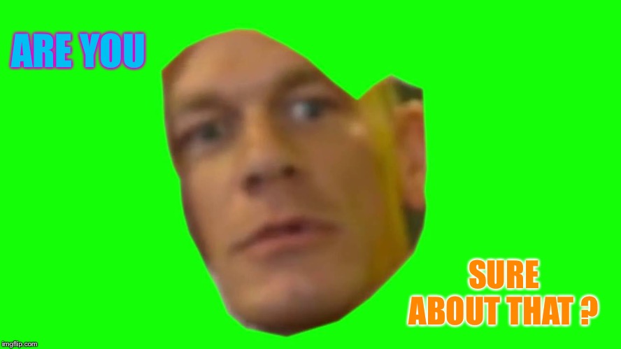 Are you sure about that? (Cena) | ARE YOU SURE ABOUT THAT ? | image tagged in are you sure about that cena | made w/ Imgflip meme maker