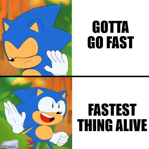 Come at me, bro. | GOTTA GO FAST; FASTEST THING ALIVE | image tagged in sonic mania,memes,sonic,sonic the hedgehog,sonic x | made w/ Imgflip meme maker