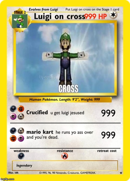 luigi on a cross | image tagged in god is real | made w/ Imgflip meme maker