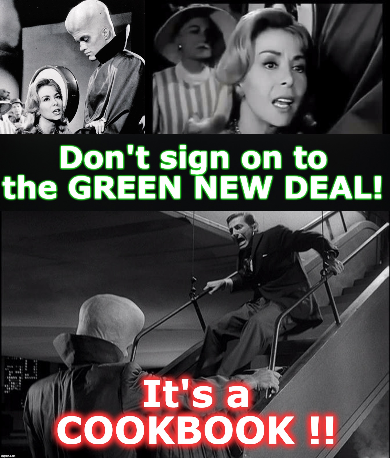 Green New Deal | Don't sign on to the GREEN NEW DEAL! It's a COOKBOOK !! | image tagged in cook,book | made w/ Imgflip meme maker
