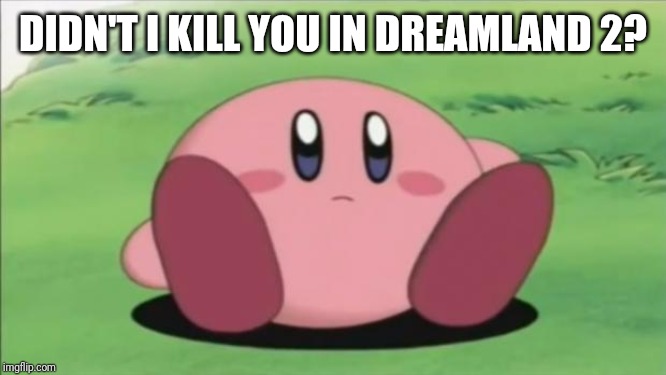 kirby | DIDN'T I KILL YOU IN DREAMLAND 2? | image tagged in kirby | made w/ Imgflip meme maker