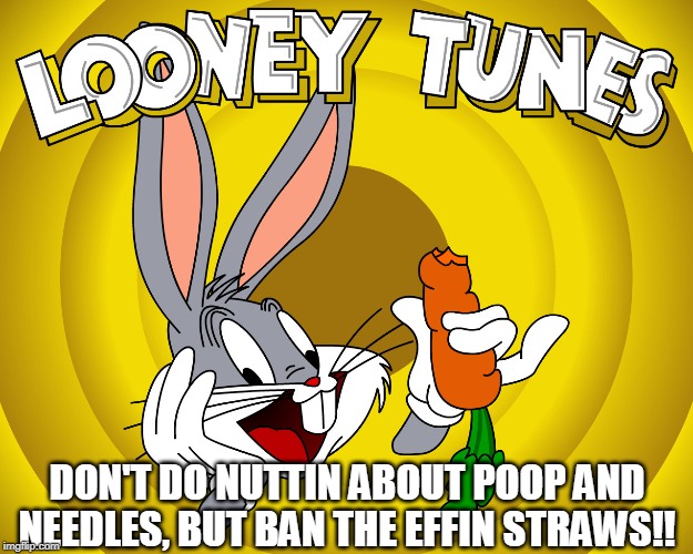 DON'T DO NUTTIN ABOUT POOP AND NEEDLES, BUT BAN THE EFFIN STRAWS!! | made w/ Imgflip meme maker