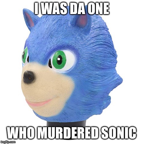 I Murderd Sonic | image tagged in sonic,mask,murder,movie | made w/ Imgflip meme maker